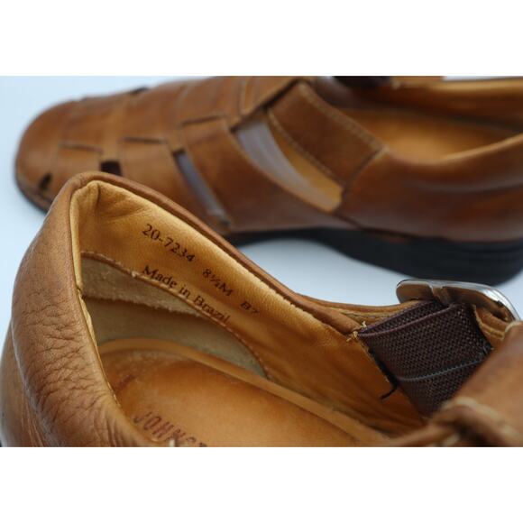 Johnston & Murphy Tan Leather Fisherman Sandal Closed Toe Men 8.5 Casual Dress - Picture 8 of 8